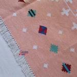 Multi Sizes Cotton Blush Pink And White Flat Weave Indian Rug - Royal Premium Design Kilim Carpet, High Quality Cotton Flatweave Rug