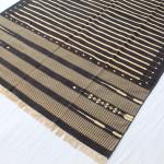 6x9 Handwoven Traditional Rug - Black And Golden Yellow Hand Woven Stripes High Quality Cotton Flatweave Rug